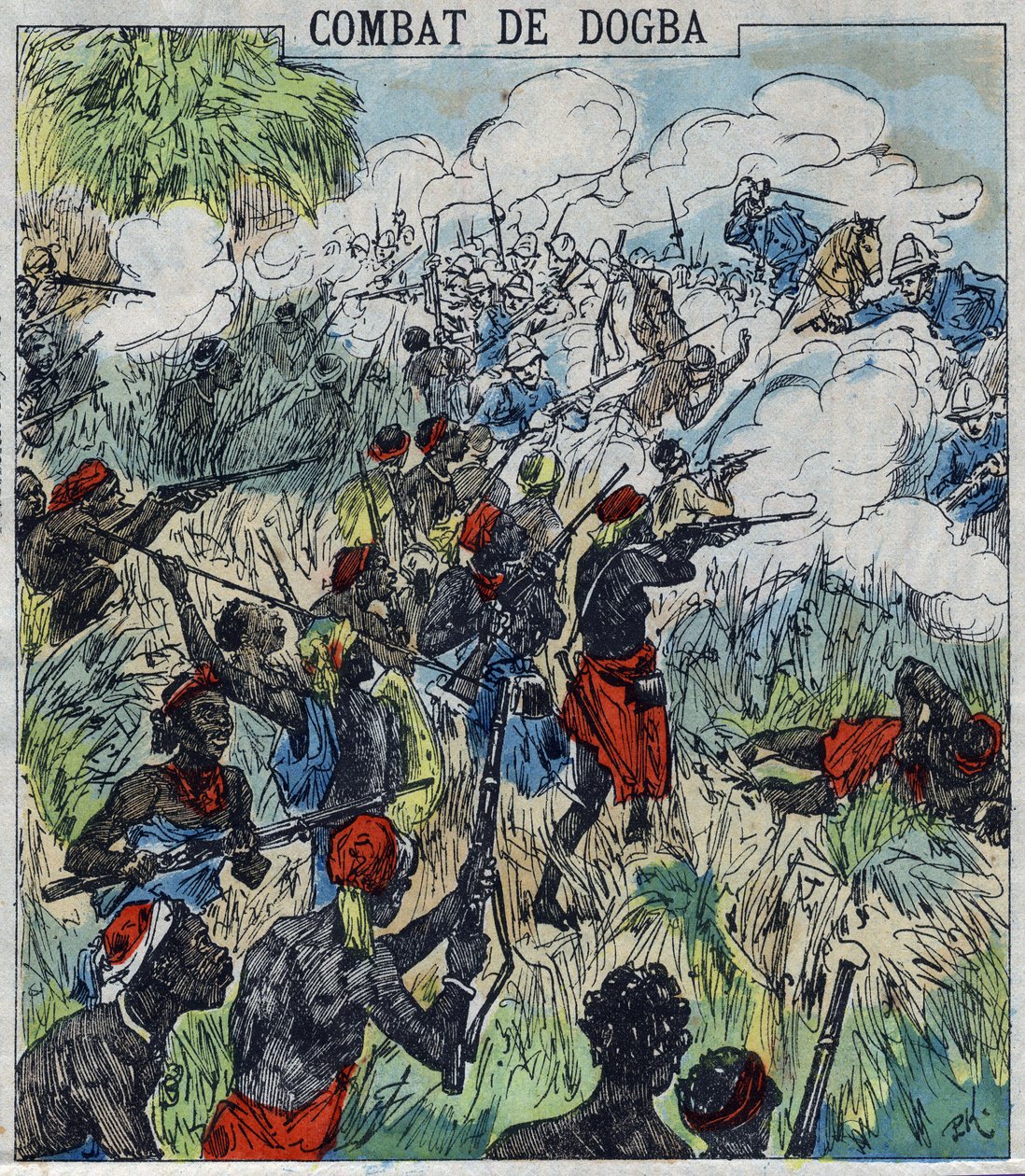 ドッズ将軍の遠征軍とベハンジン軍とのドグマの戦い。ダホメー 作： フランス語学校