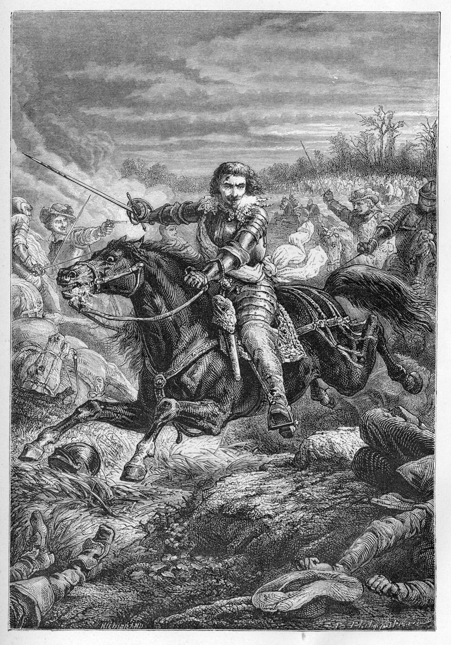 1632年のカステルノーダリーの戦いでのモンモランシー（モンモランシー）公爵ヘンリー2世（1595-1632） - モンモランシー公爵。カステルノーダリーでの戦い - フランソワ・ギゾー作「L