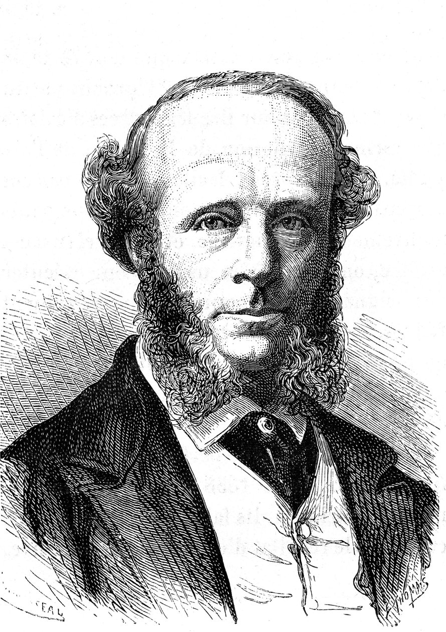 エドワード・オレンジ・ワイルドマン・ワイトハウス（1816-1890）、大西洋横断電信ケーブルのイギリス人電気技師。1868年 作： フランス語学校