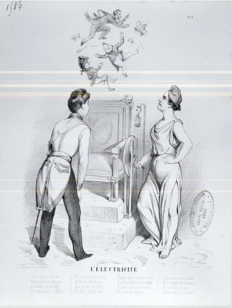 電気、1848年の革命の風刺画 作： フランス語学校