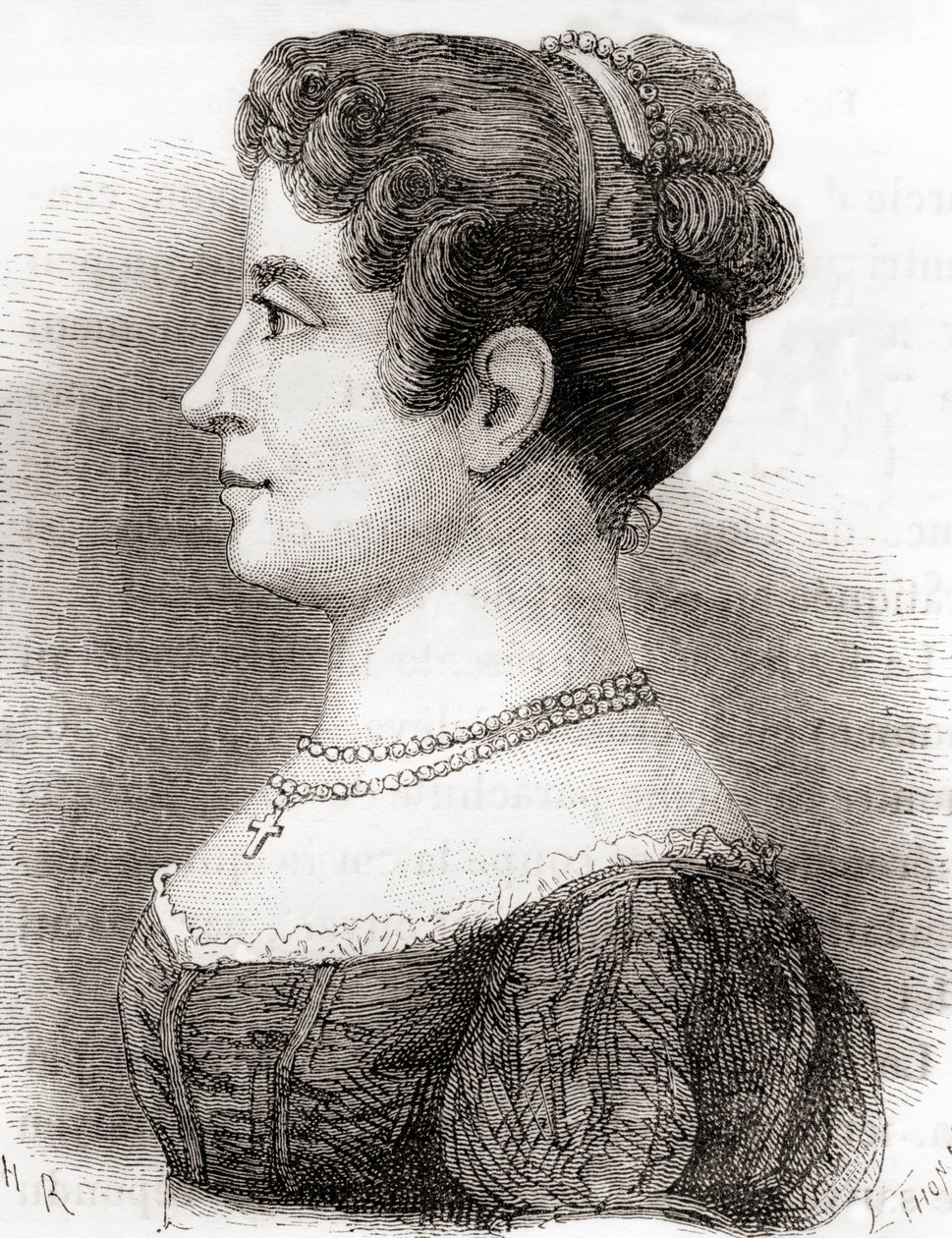 エリサ・ガルネラン、1870年頃に出版された「Les Merveilles de la Science」（リトグラフ）より 作： フランス語学校