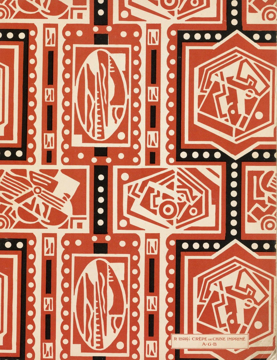 Art-Gout_Beauteのエンド・ペーパー、1920年代頃（ポショワール版画） 作： フランス語学校