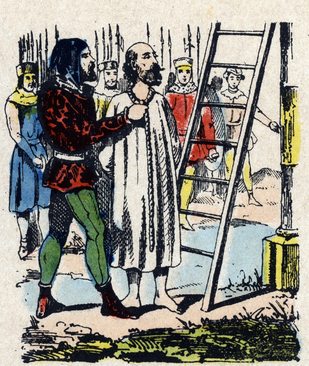 Enguerrand de Marigny (1260-1315) verurteilt von einer Kommission in Vincennes, wurde am Montfaucon-Galgen gehängt von French School
