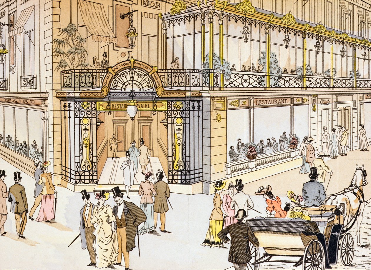 パリのLe Maireレストランの入り口、1895年頃 作： フランス語学校