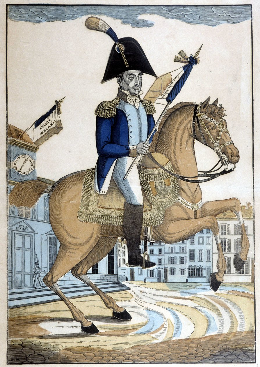 フランス国民衛兵総司令官ラファイエット将軍の騎馬像 作： フランス語学校
