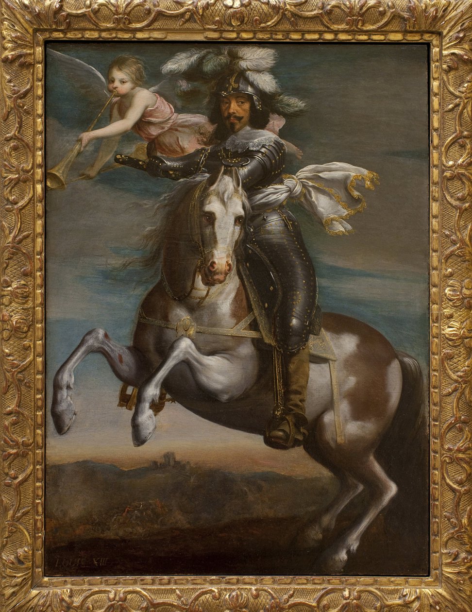 ルイ13世（1601-1643）の騎馬像。1630年頃の作品。17世紀のフランス美術。ルーアン美術博物館 作： フランス語学校