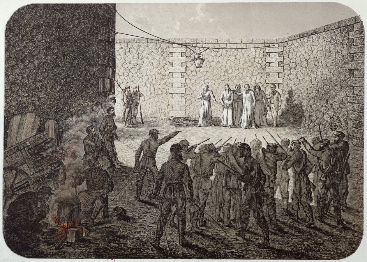 1871年のコミューン中の人質の処刑 作： フランス語学校