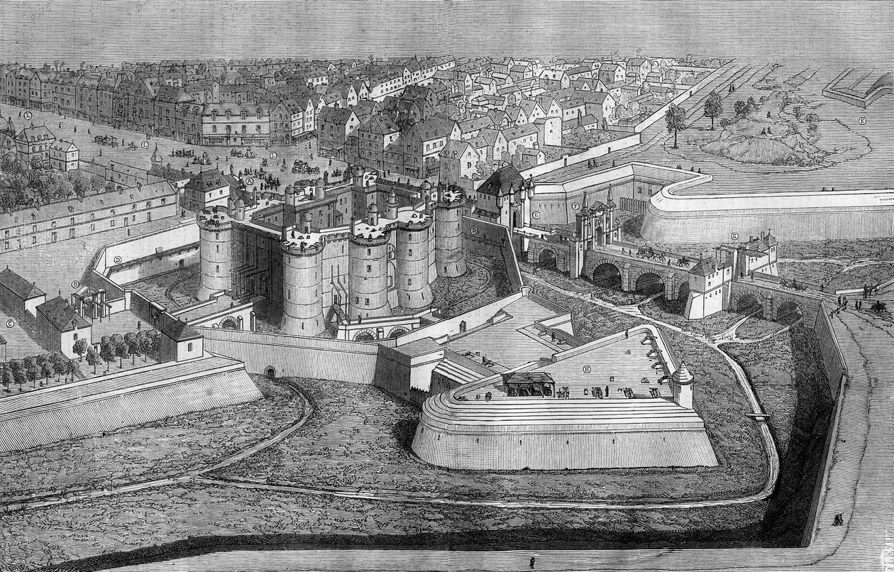 1650年、パリのバスティーユの外観。 作： フランス語学校