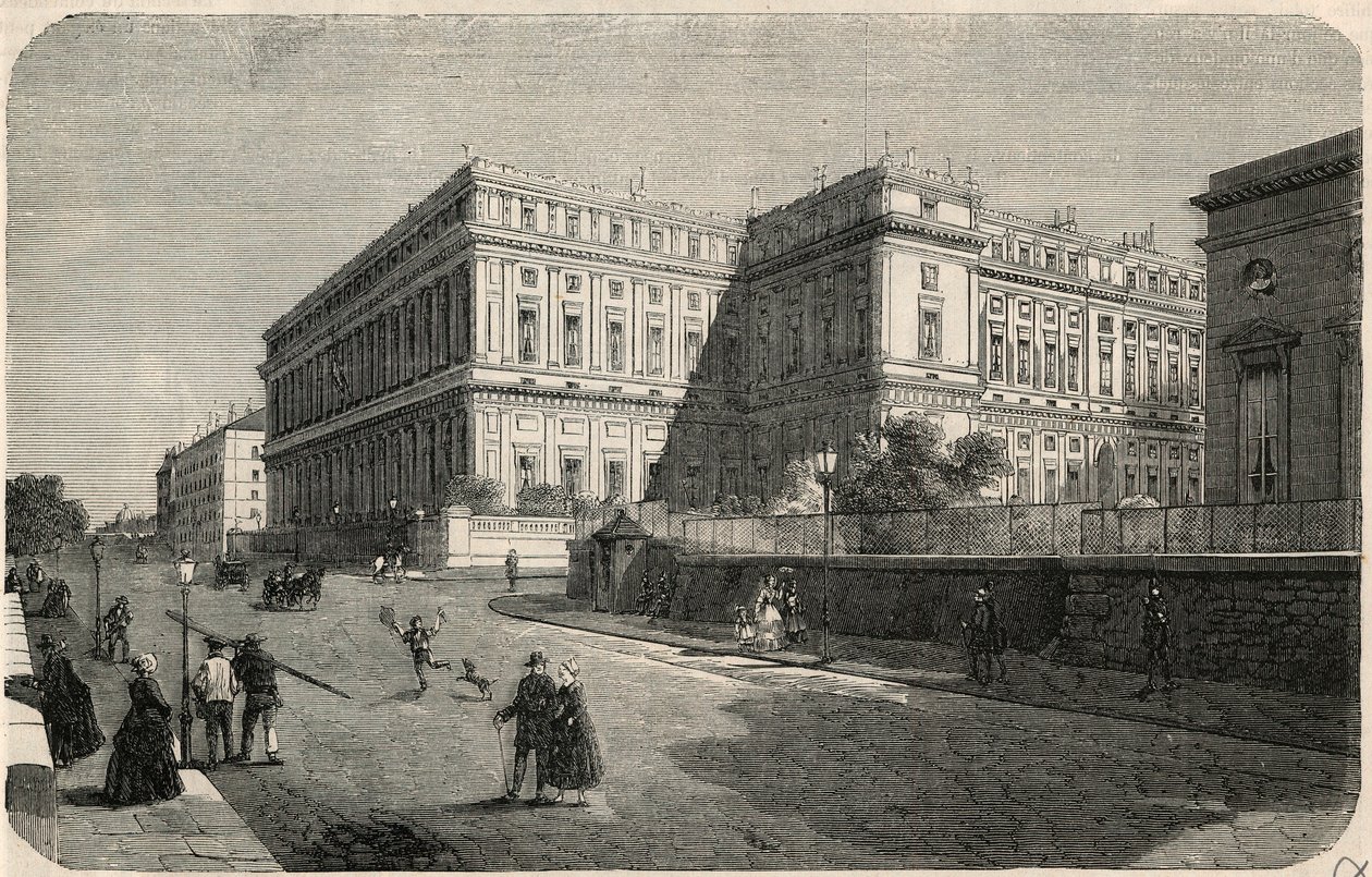 オルセー広場の建物の外観 - Edmond Texier 1852年の「Tableau-de-Paris」に掲載された版画 作： フランス語学校