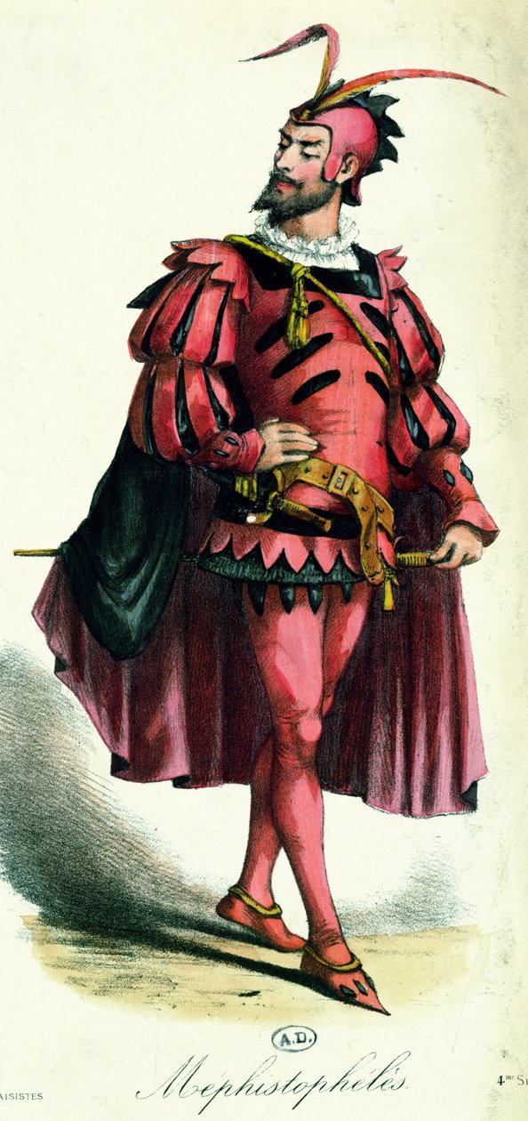 メフィストフェレスの仮装衣装、Lon SalutによるLArt du Travestissement、1885年 作： フランス語学校
