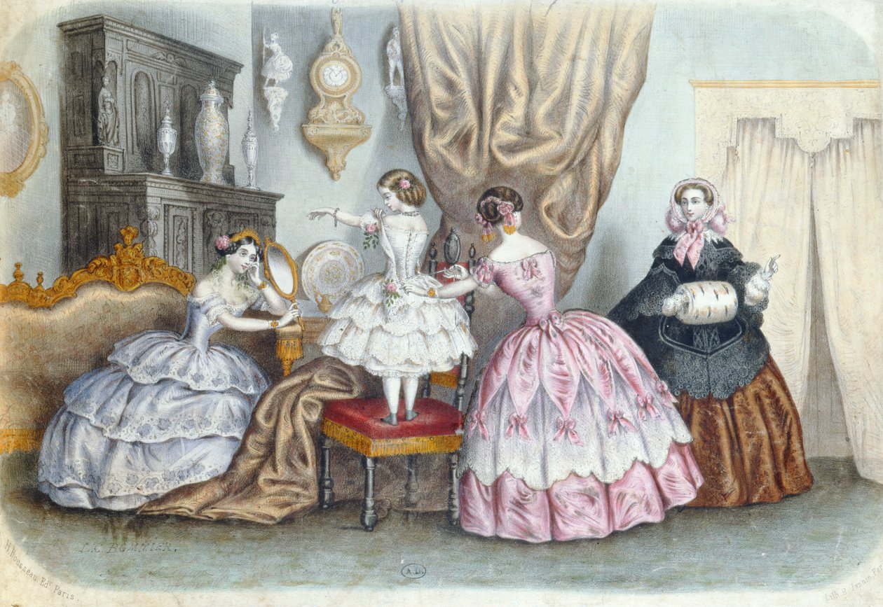 ラモード　イラスト　ファッションプレート　まとめ　パリ装飾美術館　トランプ　付 ファッションプレート、la Mode Illustree;、1860年頃