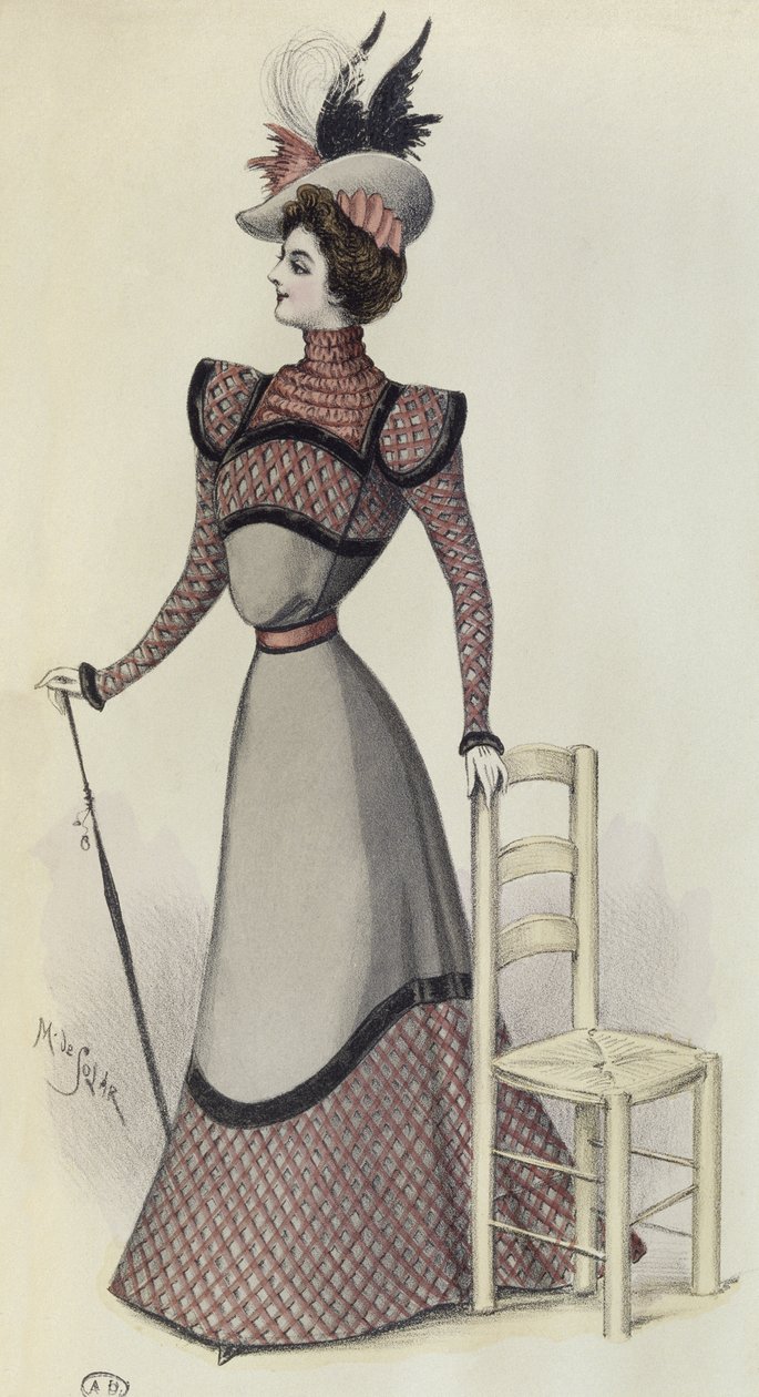 ファッションプレート、ラヌーヴェルモードのイラスト、1897 作： フランス語学校