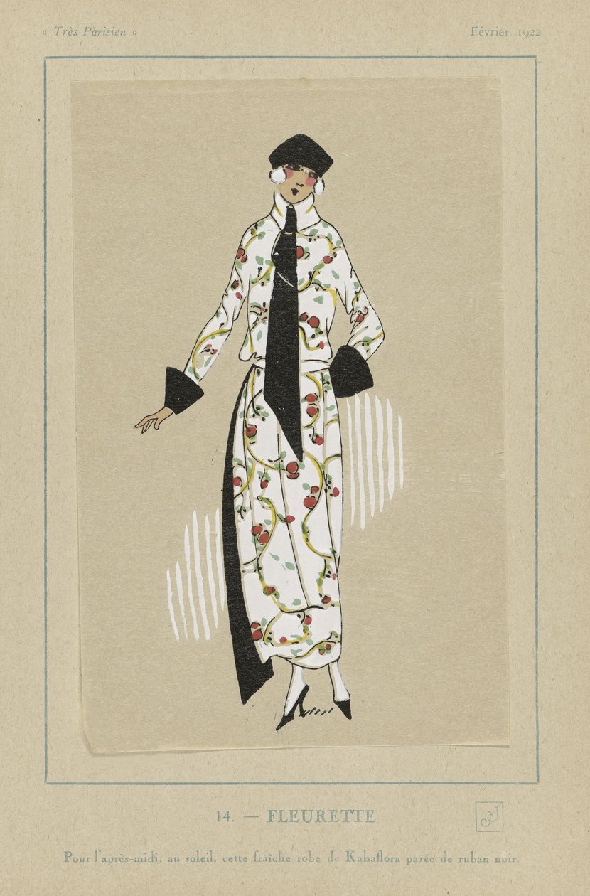 フルーレット、『Tres Parisiens』より。1922年（孔版画） 作： フランス語学校