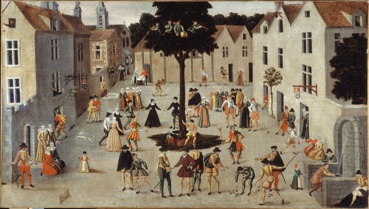木を囲む民俗祭り、1560年頃（油彩） 作： フランス語学校