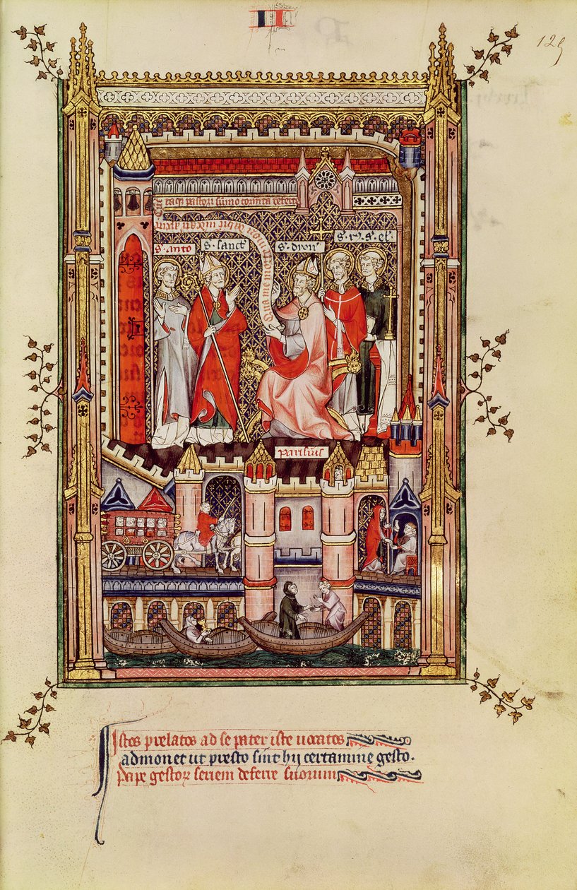 Fr 2091 fol.125 St. Saintin and St. Antonin、Vir de St. Denis of the life of the St. Denis、from Vie de St. Denis、1317 作： フランス語学校