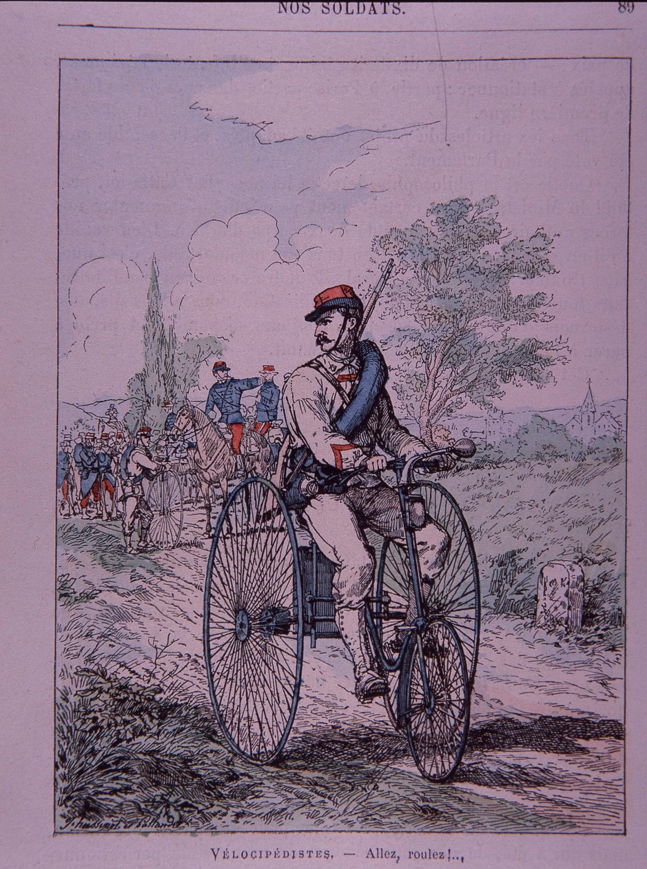 フランス軍の三輪車乗り（velocipediste 作： フランス語学校