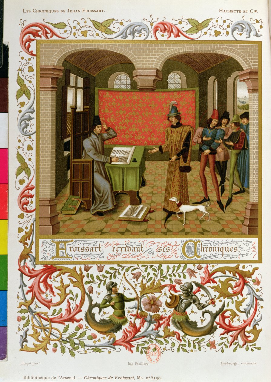 フロワサール（1333-140001）がクロニクルを書く（5190氏のファクシミリ） 作： フランス語学校
