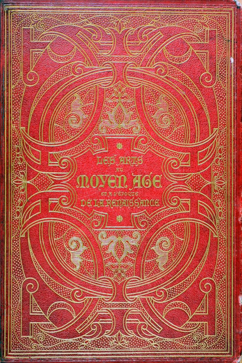 Les Arts au Moyen Ageの表紙、1873年にFirmin Didotが発行（革） 作： フランス語学校