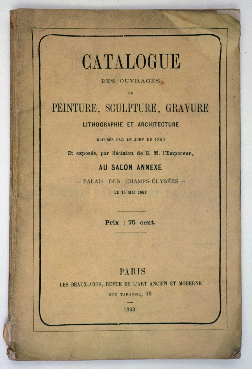 サロンデリフューズのカタログの表紙、1863 作： フランス語学校