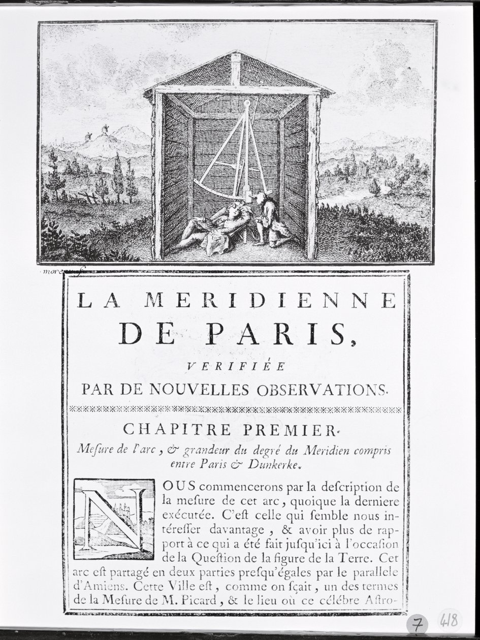 セザールフランソワカッシーニドトゥリー作のラメリディアンドゥパリの最初の章の表紙、1744年 作： フランス語学校