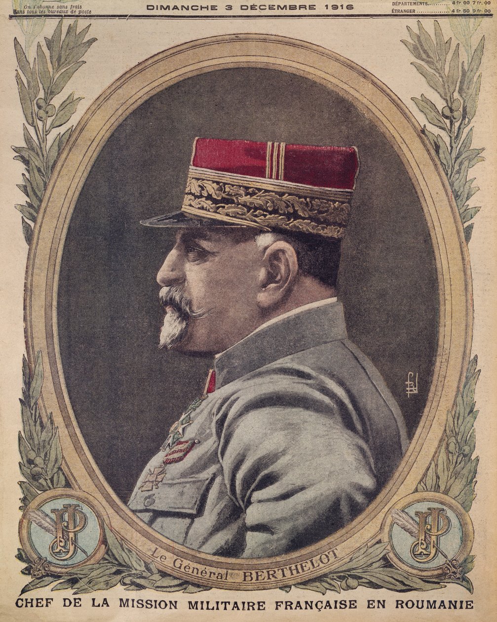 ルーマニアのフランス軍事代表部長、ベルテロ将軍、ルプティジャーナルの表紙イラスト、サプリメントイラストレーター、1916年12月3日 作： フランス語学校