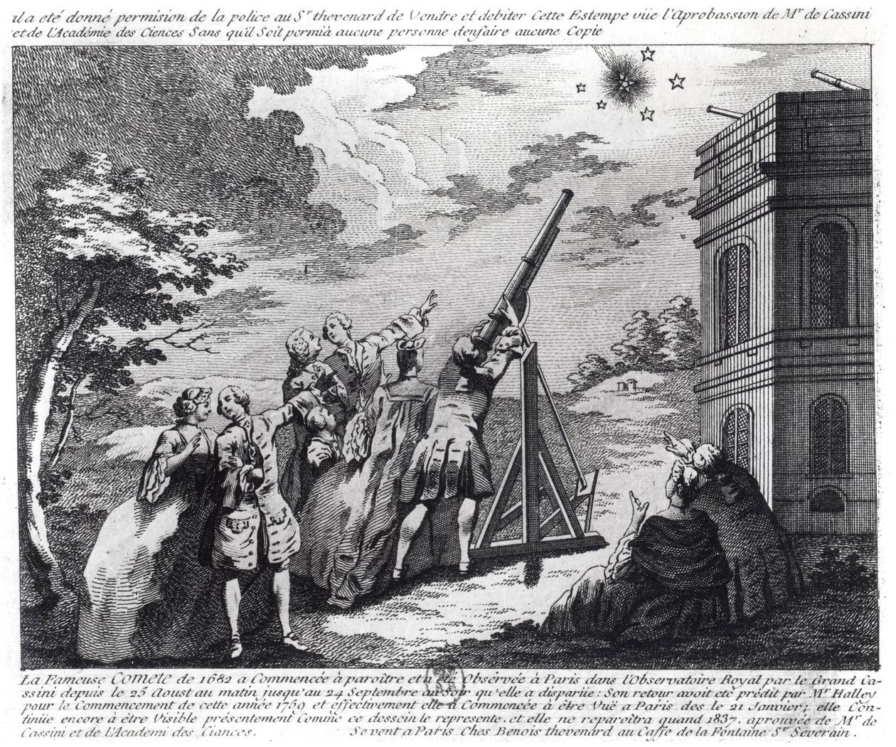 1759年にカッシーニIIIによって観測されたハレー彗星（1714-84） 作： フランス語学校
