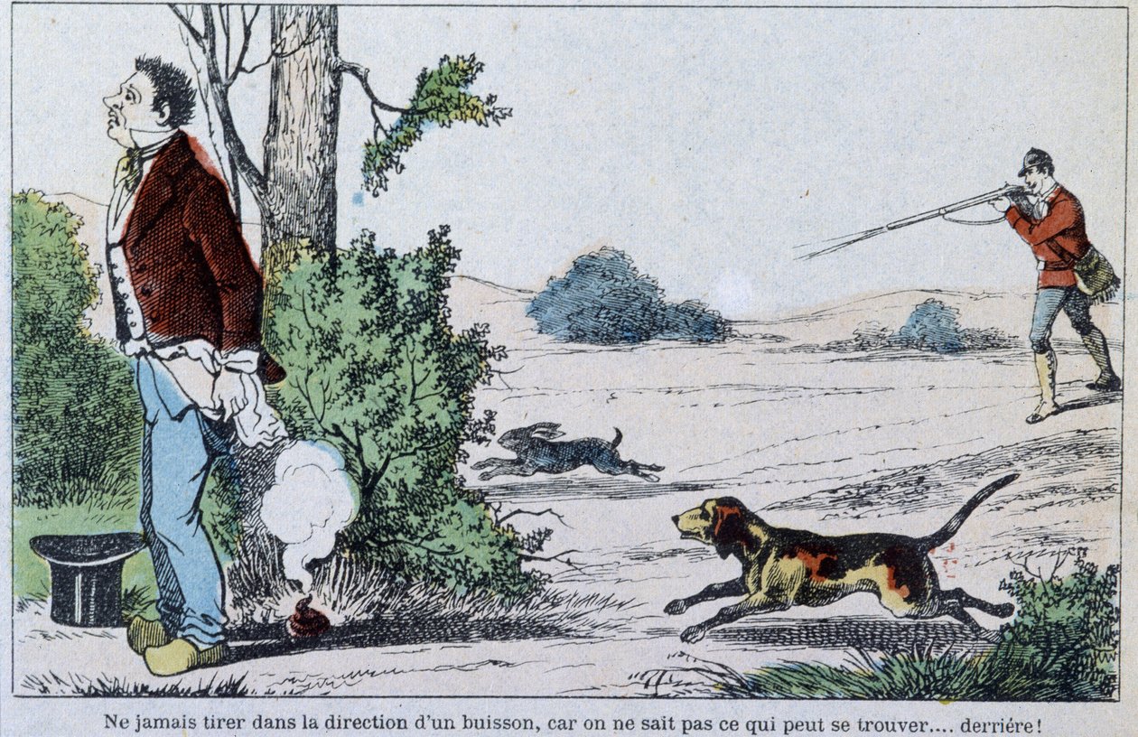 狩りの事故 - エピナルのイメージ"The Hunt", n.d., c. 1900 作： フランス語学校