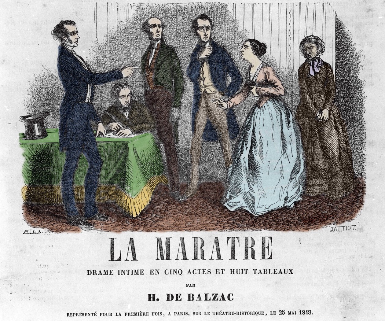 オノレ・ド・バルザックが書いた5幕8画のドラマ「La Maratre」の挿絵。 作： フランス語学校