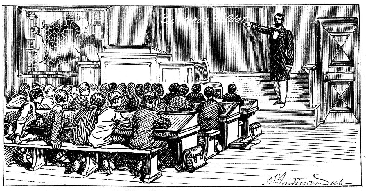 エミール・ラヴィッセによる本のイラスト「Tusera Soldat」、アルマンド・コリン、1899年 作： フランス語学校
