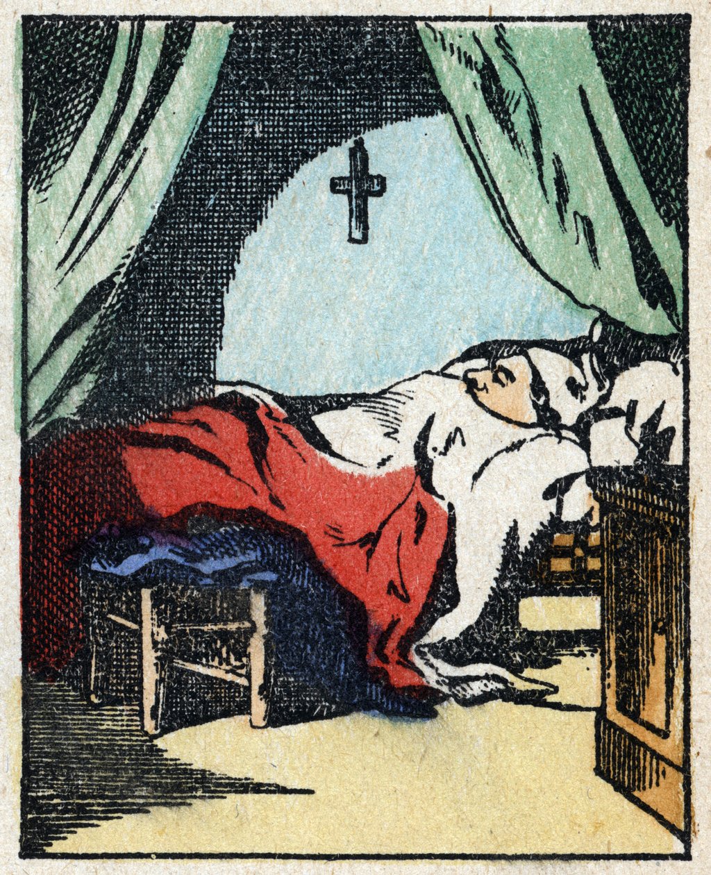 物語「Jeannot Serinet の Veridique の歴史」の挿絵 「Imagery Pellerin の木版画 - Epinal, sd.19世紀後半の作品。 作： フランス語学校