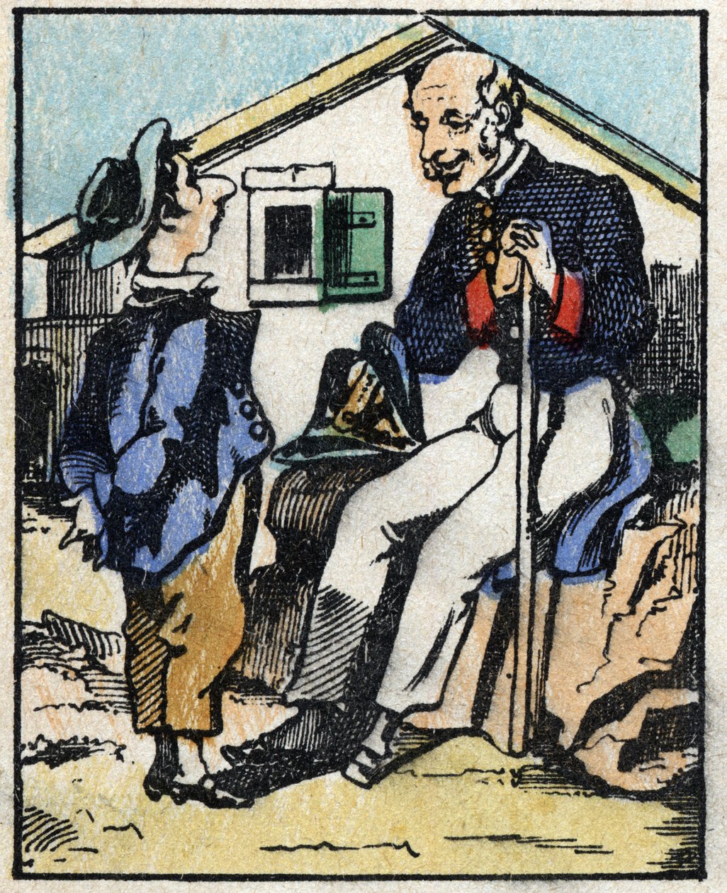 物語「Jeannot Serinet の Veridique の歴史」の挿絵 「Imagery Pellerin の木版画 - Epinal, sd.19世紀後半の作品。 作： フランス語学校