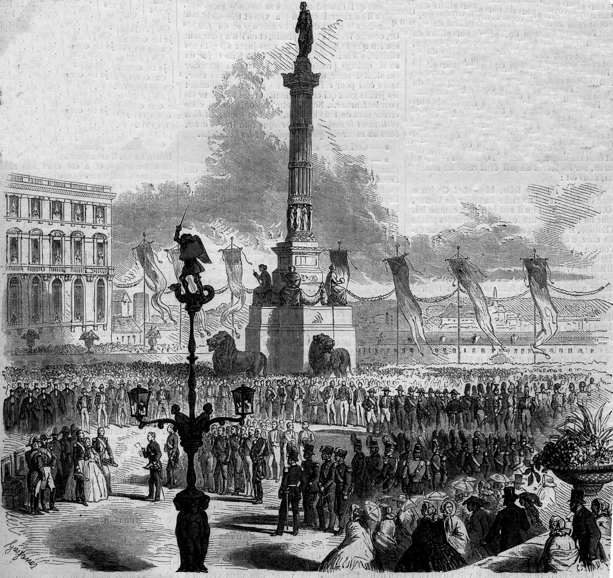 コングレス（1850-1859）のコラムの発足。ベルギー・ブリュッセル 作： フランス語学校