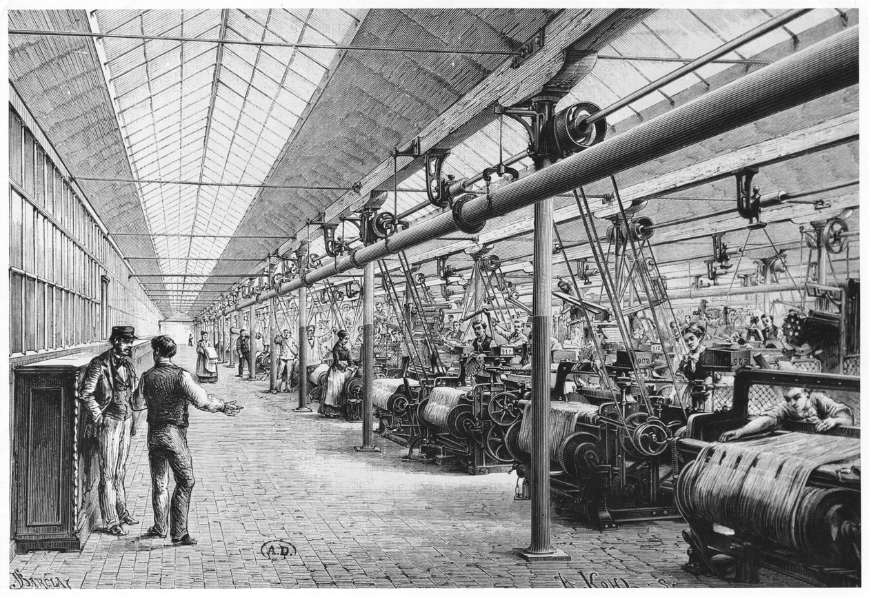 1884年のバガテルでの工業製織 作： フランス語学校