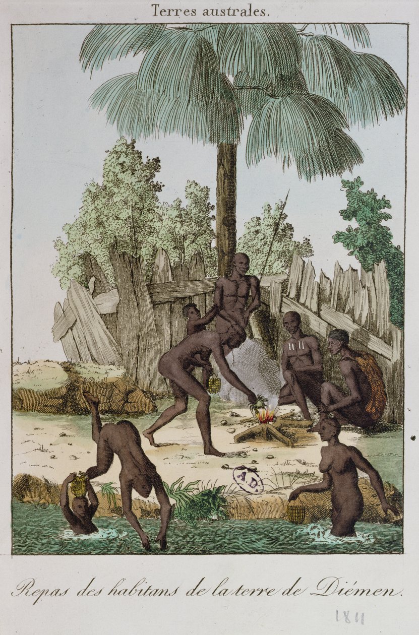 食事を準備するディーメンの住民、1811 作： フランス語学校