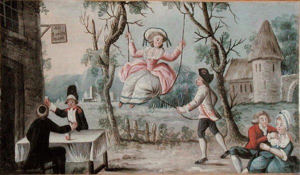 三つの秩序の再会を描いた酒場の看板 1789年頃（木に油彩） 作： フランス語学校