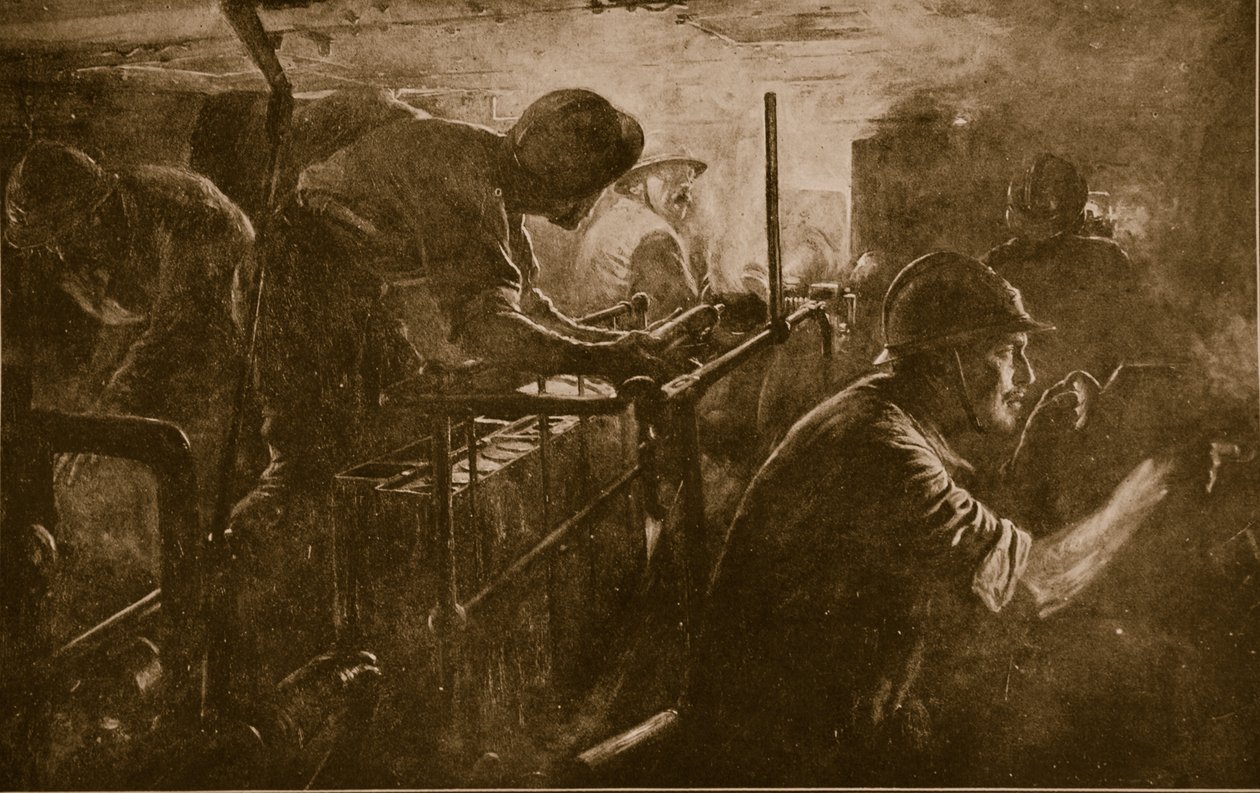 1914〜18年のフランスの大砲突撃に属する戦車の内部 作： フランス語学校