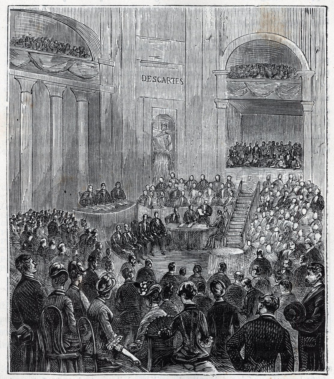 ジャック・バビネ（1794 - 1872）：1840年の5つのアカデミーの厳粛な会合でのフランスの物理学者・天文学者 - アレクシス・クレールの「すべての人に行き渡る科学 - 物理学と化学」に掲載された版画 - 19世紀末。19世紀末 個人蔵 作： フランス語学校