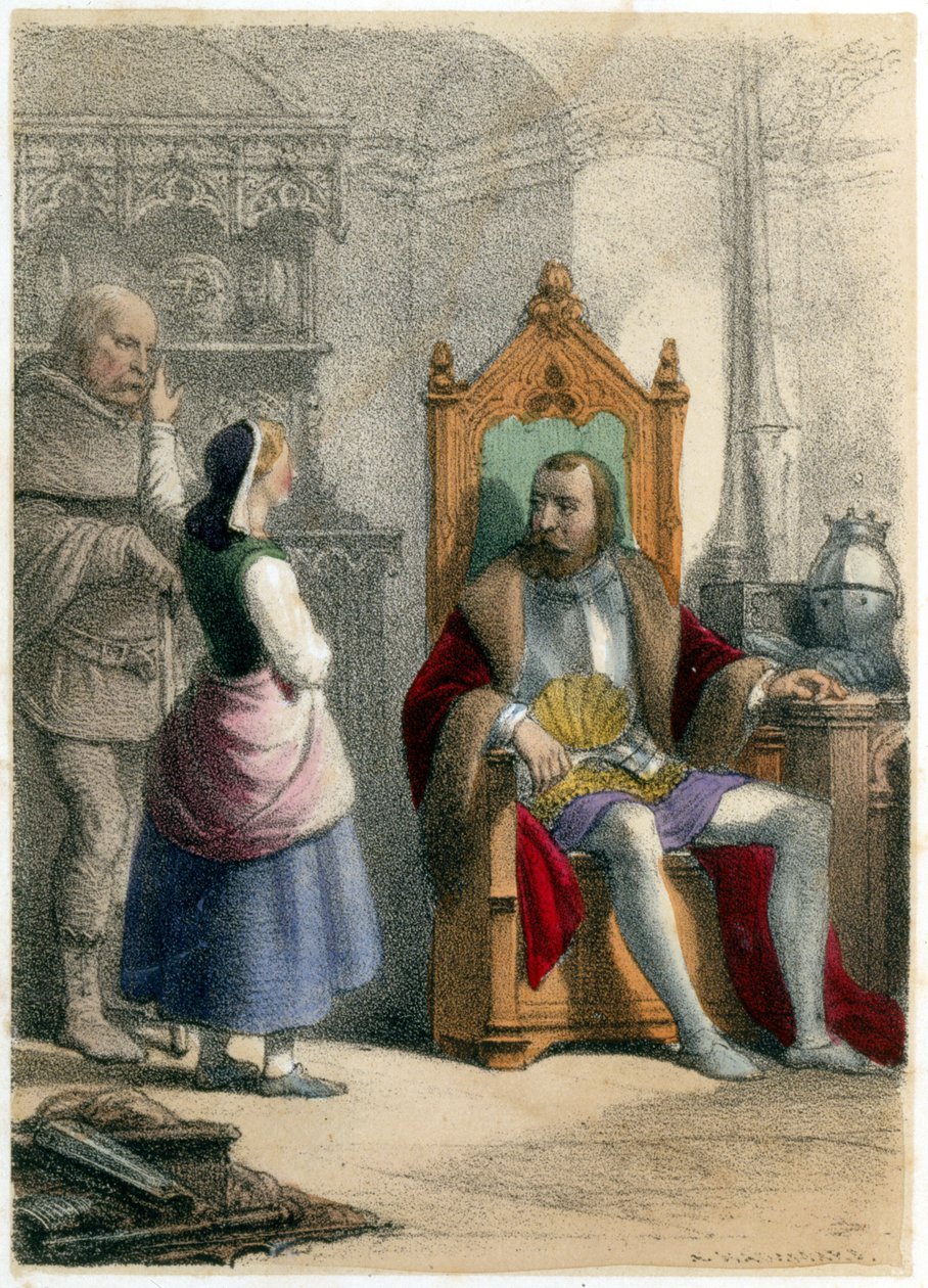 ジョーン・オブ・アークと叔父のデュラン - ラパートからヴォークール総督のボードリクール大尉への手紙「私は高貴な王太子のもとへ行かねばなりません、閣下がそう望まれるのです」 - ウジェニー・フォア夫人の「Les enfants illustres - tales historiques」に掲載されています。 作： フランス語学校