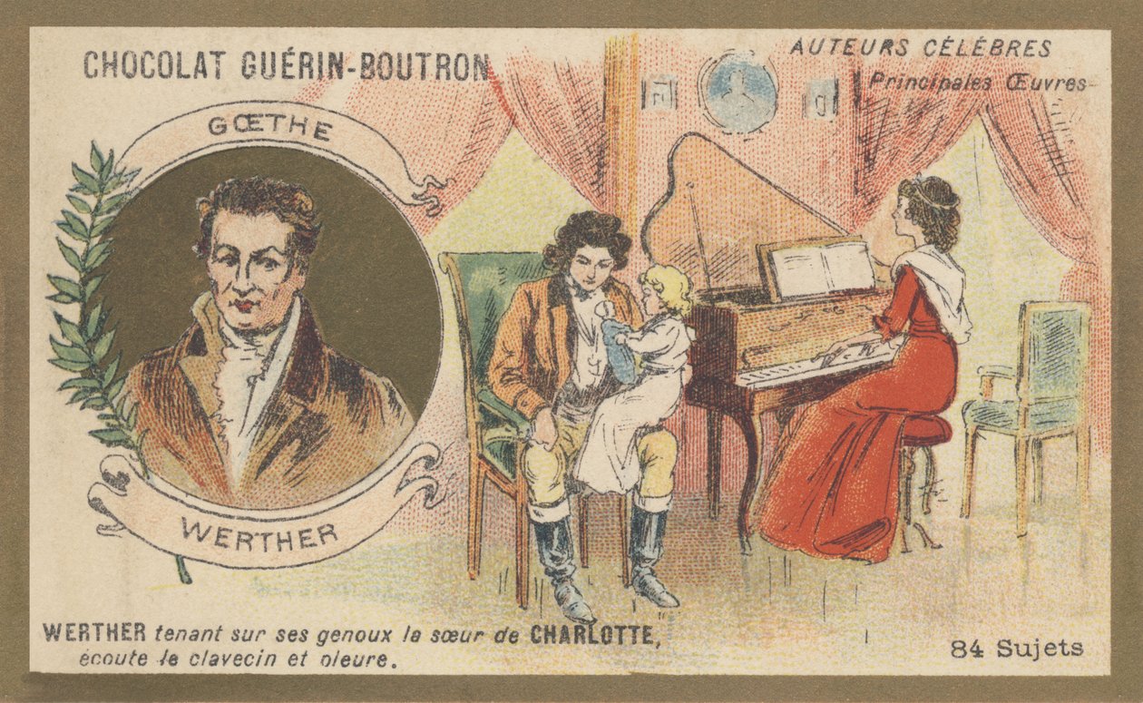 ヨハン・ヴォルフガング・フォン・ゲーテ（1749-1832）：ドイツの小説家、劇作家、詩人、芸術理論家、政治家、書簡小説「若きウェルテルの苦悩」（1774年）の作者 作： フランス語学校