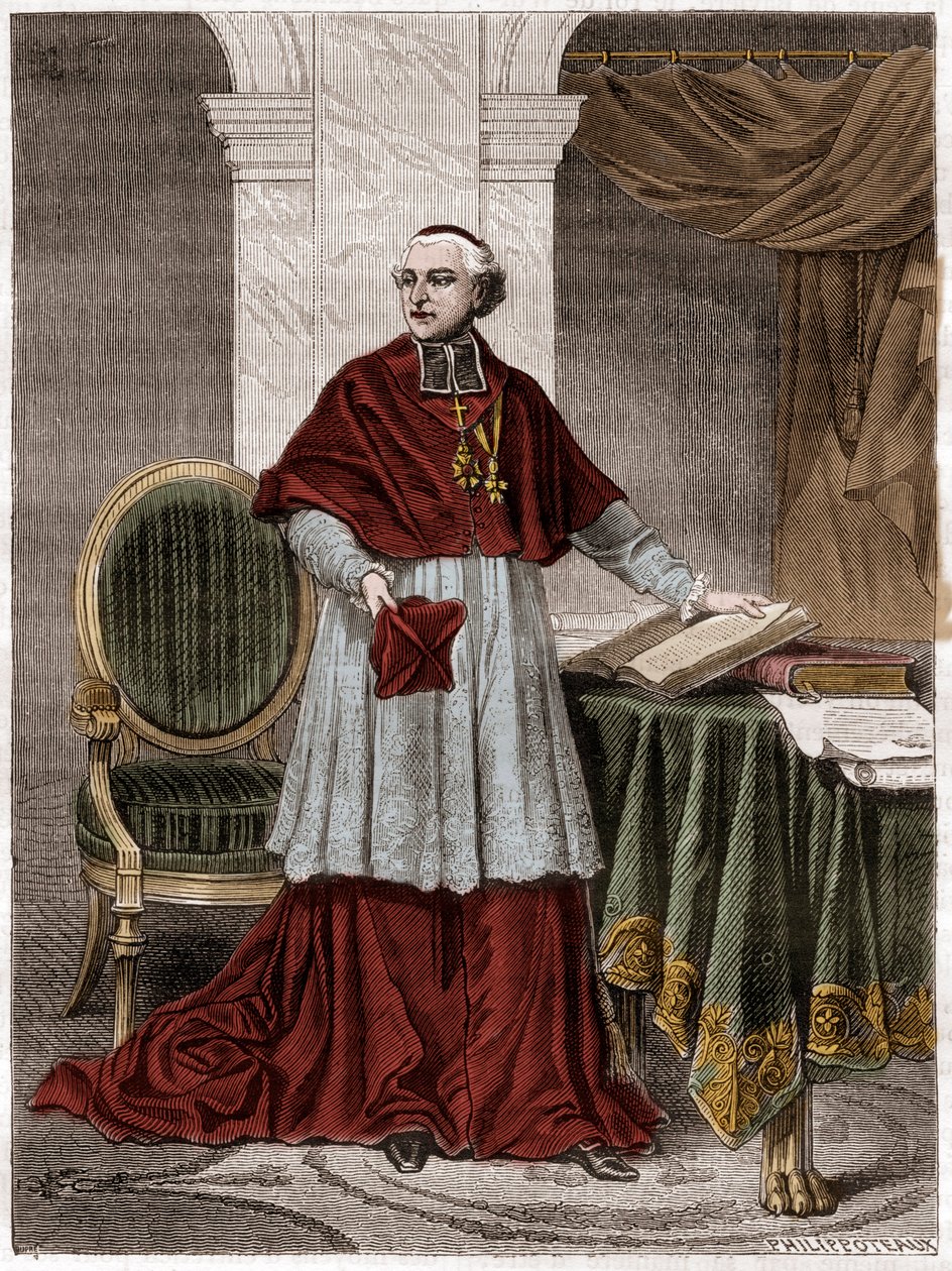 Joseph Fesch (1763-1839), French cardinal - engraving 1879 - ナポレオン・ボナパルト（1763-1839）の叔父である枢機卿Joseph Feschの肖像 - Adolphe Thiersの「Histoire de l