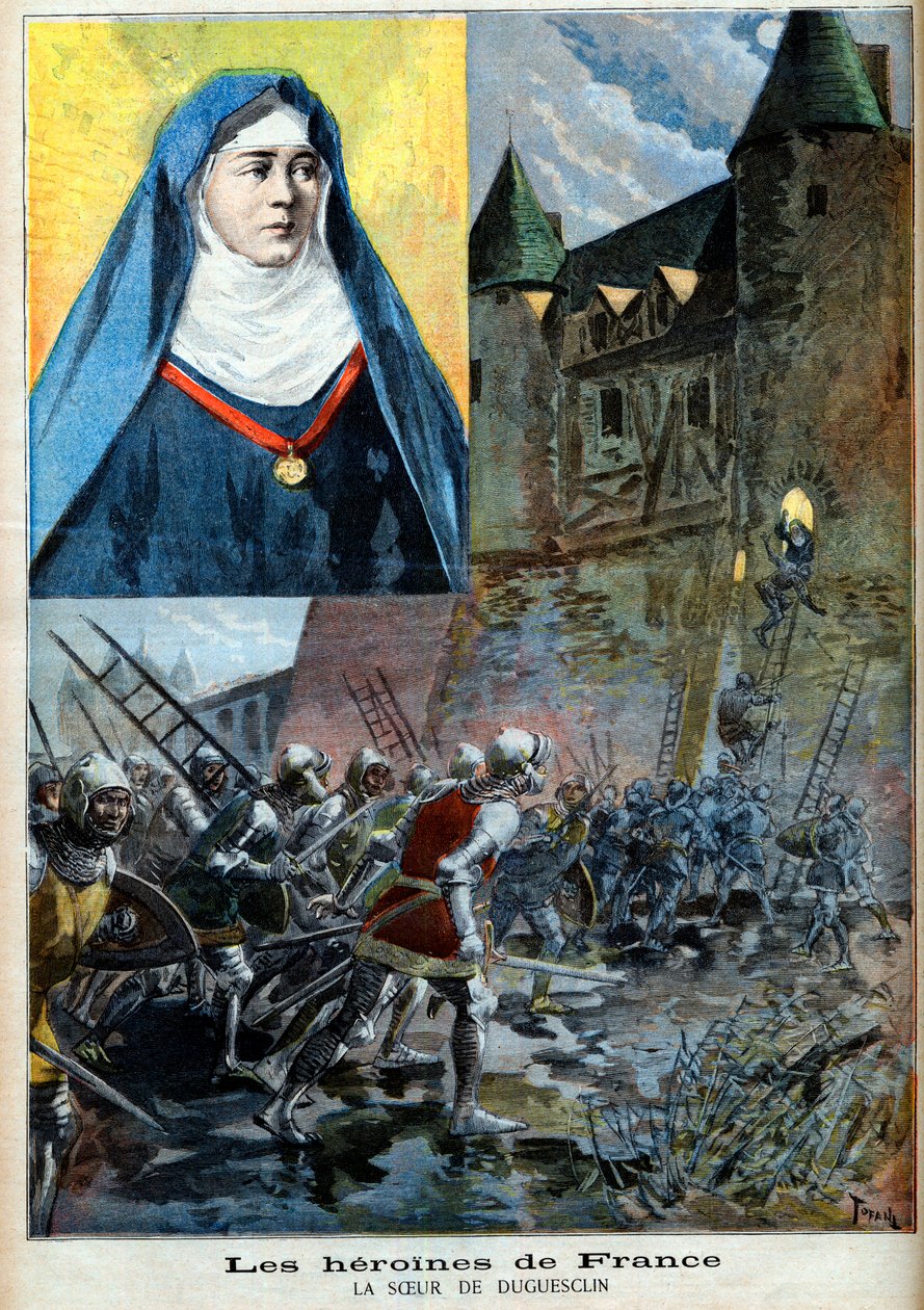 Julienne Duguesclin (1377-1404) ベネディクト会の修道女 1894年7月23日の「Le Petite Journal」の挿絵（エングレービング 作： フランス語学校