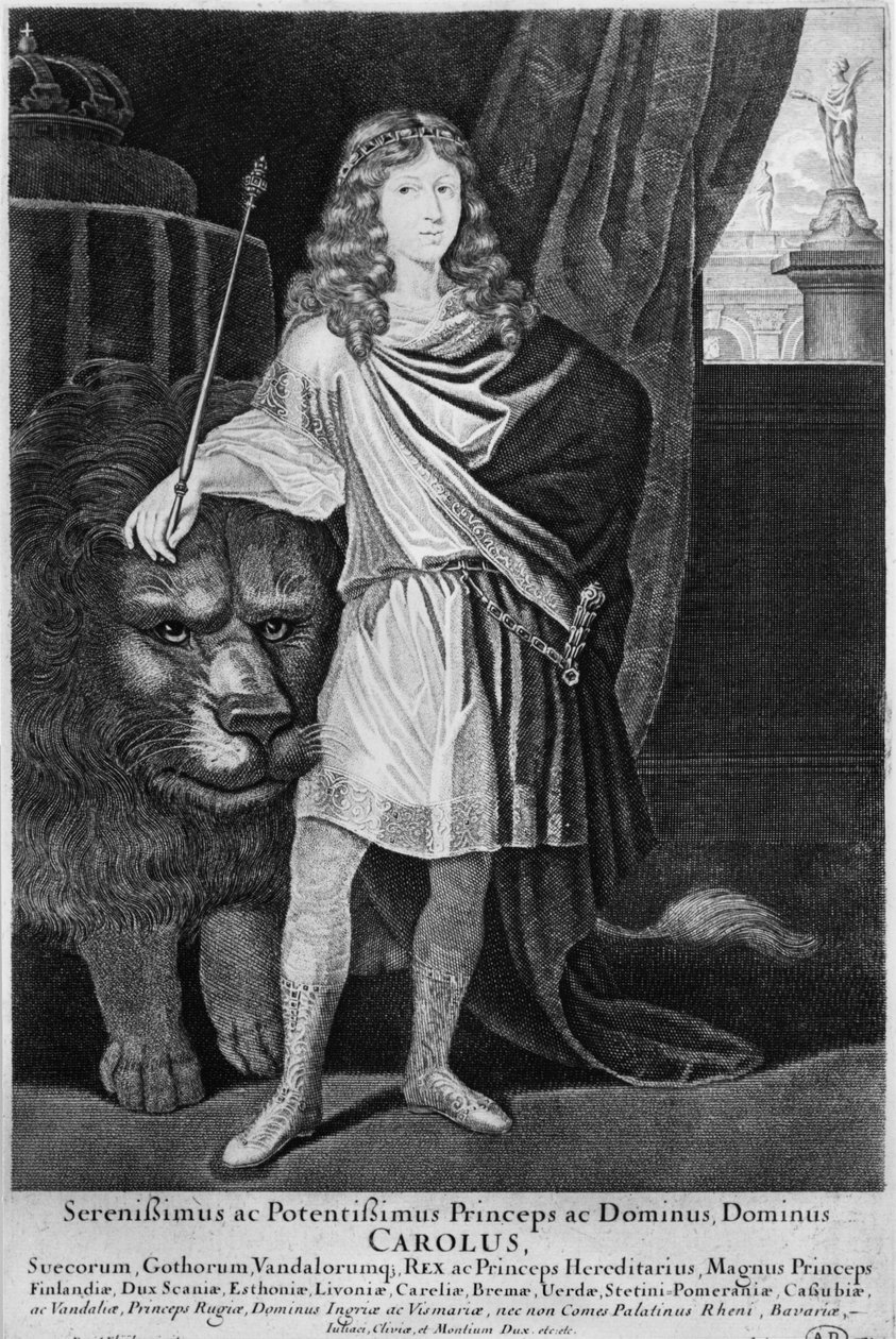 17世紀後半のスウェーデンのチャールズ12世（1682-1718） 作： フランス語学校