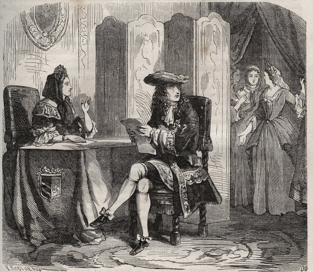 国王ルイ14世（1638 - 1715）とその妻マントノン侯爵夫人（Francoise d