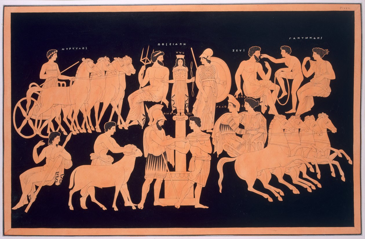 オエノマス王、ヒッポダミア、オリンピアの神々、1808-10年 作： フランス語学校