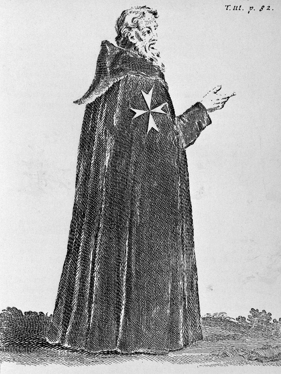 14世紀まで着用された元の習慣の騎士ホスピタラー 作： フランス語学校