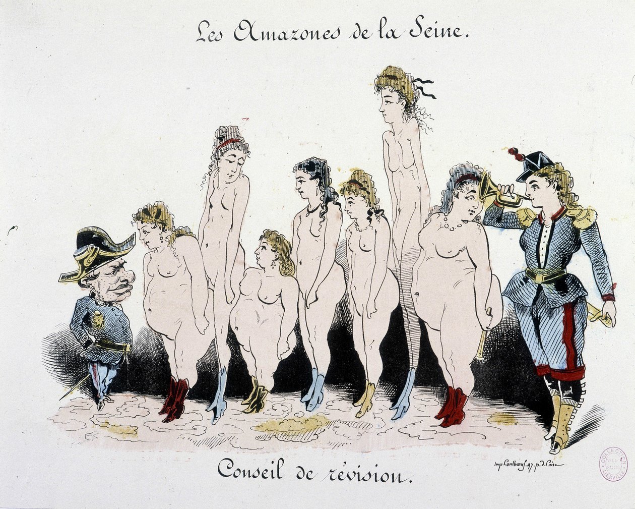 コミューン：セーヌ川の海兵隊の修正協議会 - デッサン、カルナヴァレ美術館 作： フランス語学校