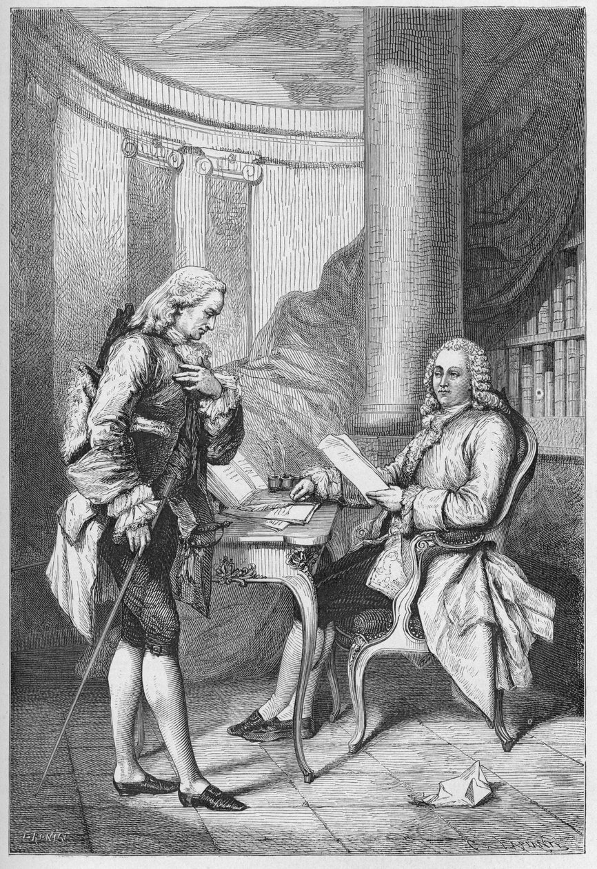 La demission de Turgot 1776 - フランス王ルイ16世（1754-1793）とアンヌ・ロベール・ジャック・トゥルゴー（1727-1781） - トゥルゴーの解雇 - フランソワ・ギゾー作「L