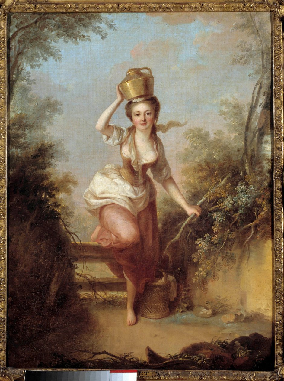 La la laitiere Peinture de Huet（18世紀）。18世紀 パリ、コニャックジェイ美術館 作： フランス語学校