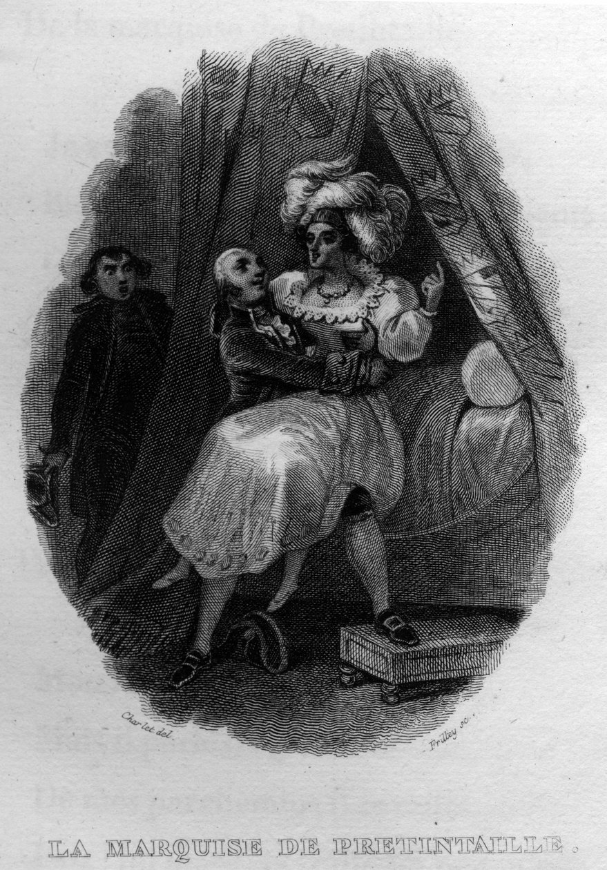 La marquise de pretintaille Chanson de Beranger in "Oeuvres completes" (1834) by Pierre Jean de Beranger (1780-1857) フランスの詩人・作詞家。 作： フランス語学校