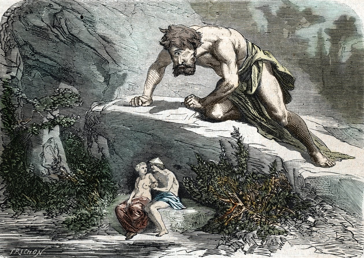 「Le Cyclops Polypheme surprising Galatee et Acis」（エングレーヴィング）1864年 作： フランス語学校